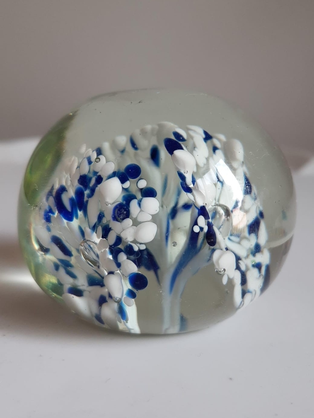 Blue & White Murano Glass Art Paperweight